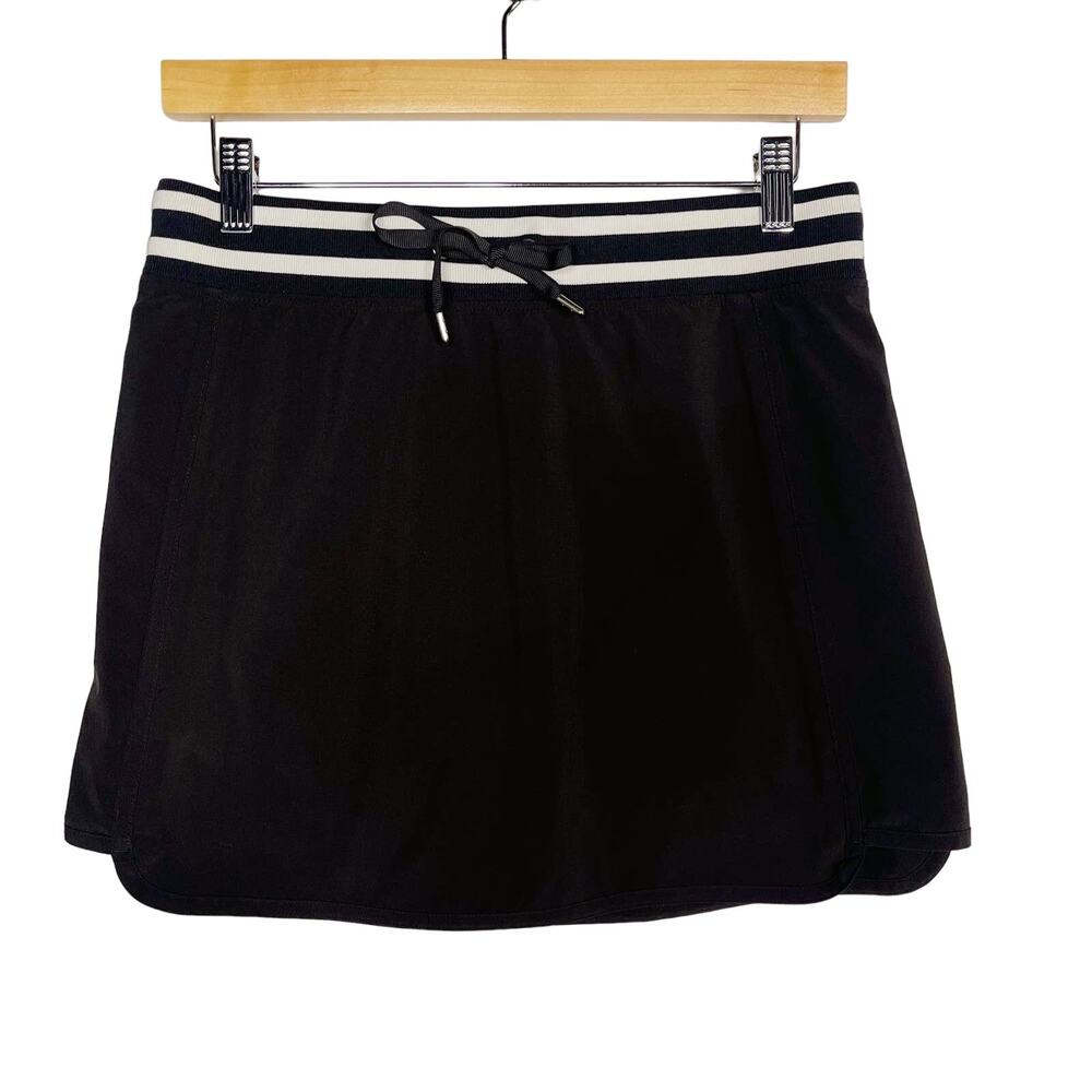 Athleta 4 Black White Sonara Skort Pull On Waistband Athletic Tennis Skirt Short